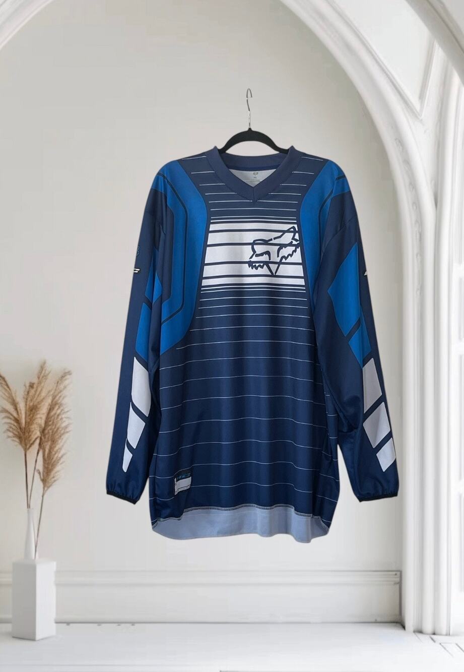 Fox Racing Long Sleeve Shirt Blue 100% Polyester Mens Size XXL